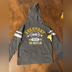 Gray Kids Hoodie with Football Graphic